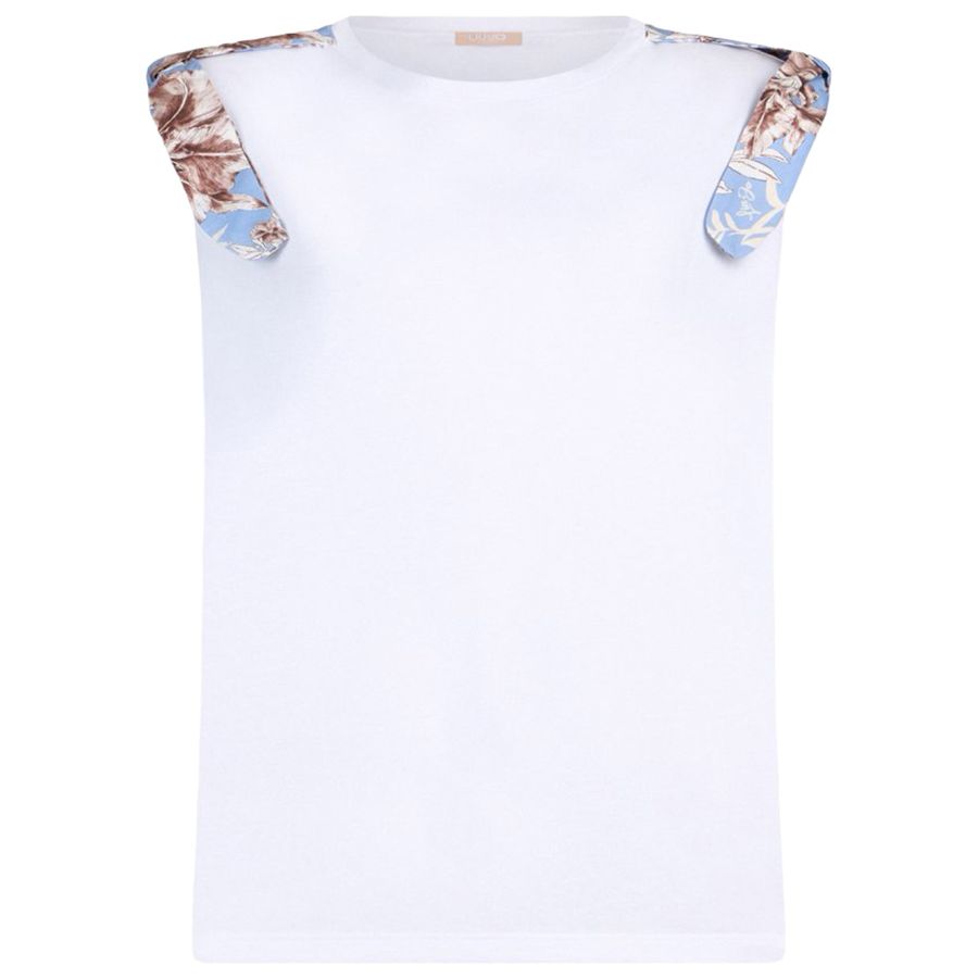 T-shirt a maniche corte da donna con spalline imbottite Liu Jo | WA6201J6308P9551